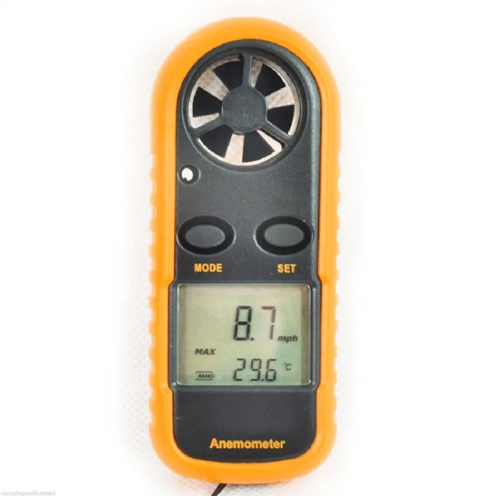 

Portable Digital Hand-held Wind Speed Gauge Meter 30m/s Wind Speed Measuring Instrument Anemometer Thermometer Windmeter