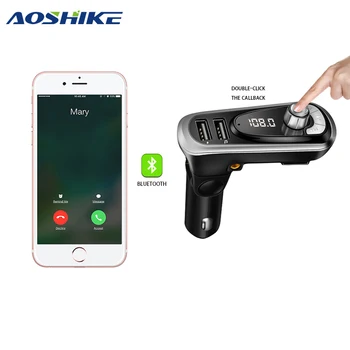 

AOSHIKE FM Transmitter Rotatabl Bluetooth Hands Free Car Kit Wireless Radio Aux Modulator Audio Mp3 Player U Disk Flash Drive