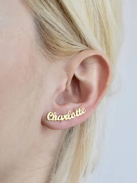 Stainless Steel Gold Stud Earrings Aretes De Mujer Custom Name Stainless Steel Gold Stud Earrings Aretes De Mujer Custom Name Personalized For Women Bridesmaid Oorbellen