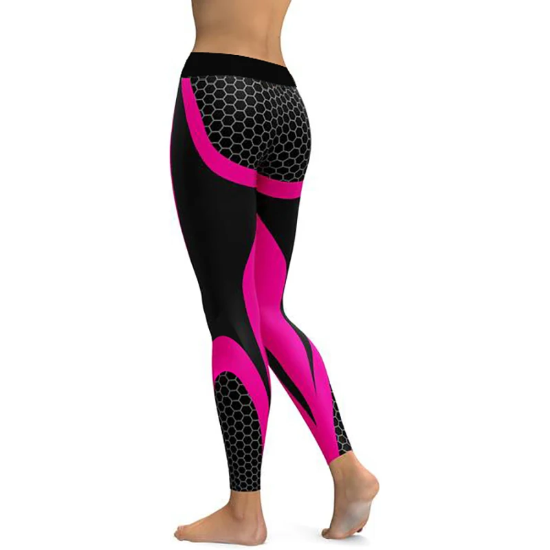 LI-FI штаны для йоги, клетчатые карбоновые Леггинсы для женщин, одежда для фитнеса, спортивные Леггинсы для бега, эластичные обтягивающие штаны с эффектом пуш-ап - Цвет: Pink Pants