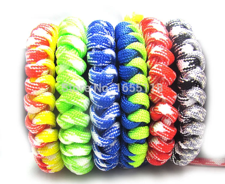 

Bundle of 2 Premium Fish Tail 350 lb Paracord Survival Bracelets With Metal Clasp (custom size and color)