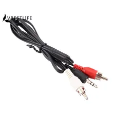 1 М Разъем Мужской ДО 2 RCA Мужской Аудио Кабель Адаптер для iPod Mp3 Mp4 Плеер Мобильный Телефон Мини-Штекер Jack стерео