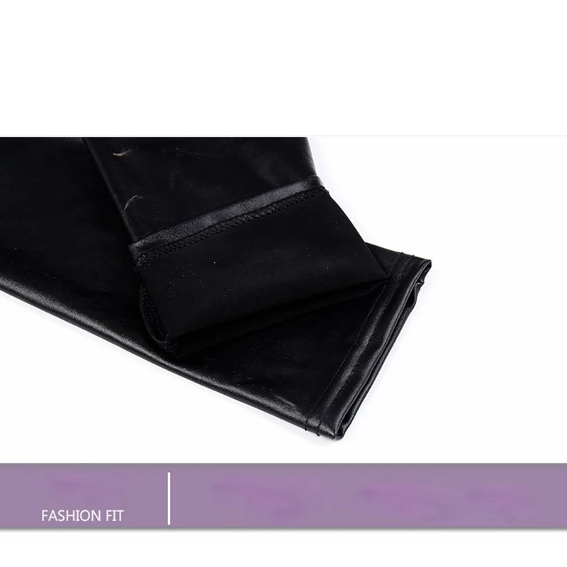 PADAUNGY ИСКУССТВЕННАЯ Кожа Брюки Для Женщин Тощий Slim Fit Jeggings Осень Зима Тренировки