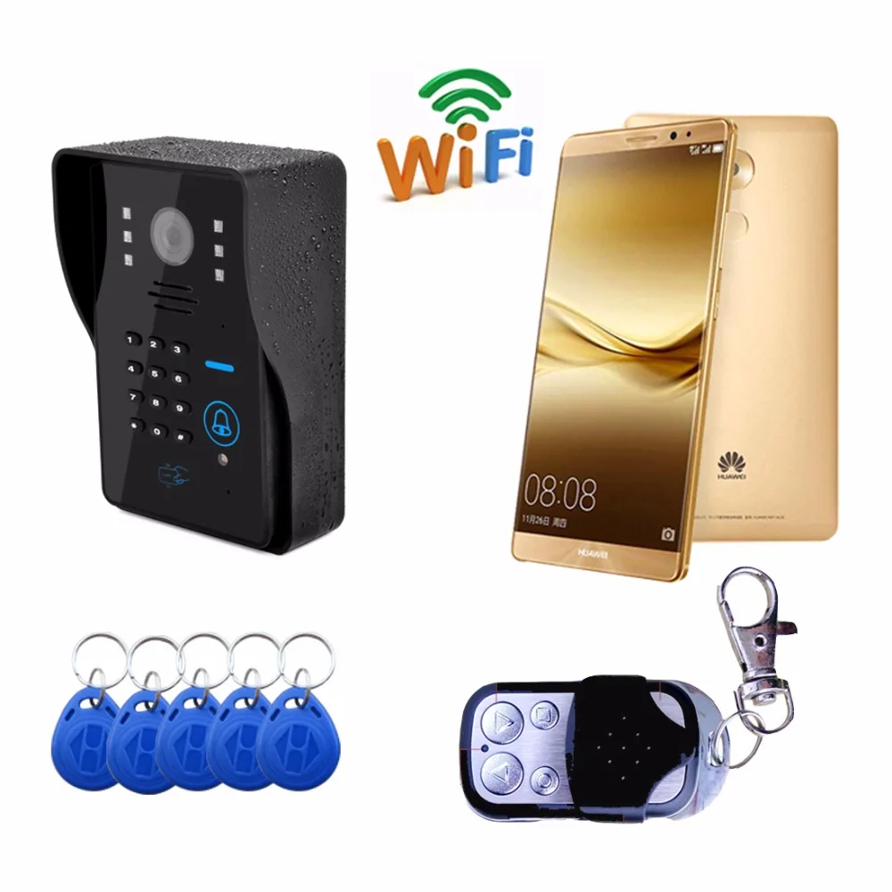 cheap 720P Wifi Wireless Video Door Phone Doorbell Support IOS Android for iPad Smart Phone Tablet Control Wireless Intercom