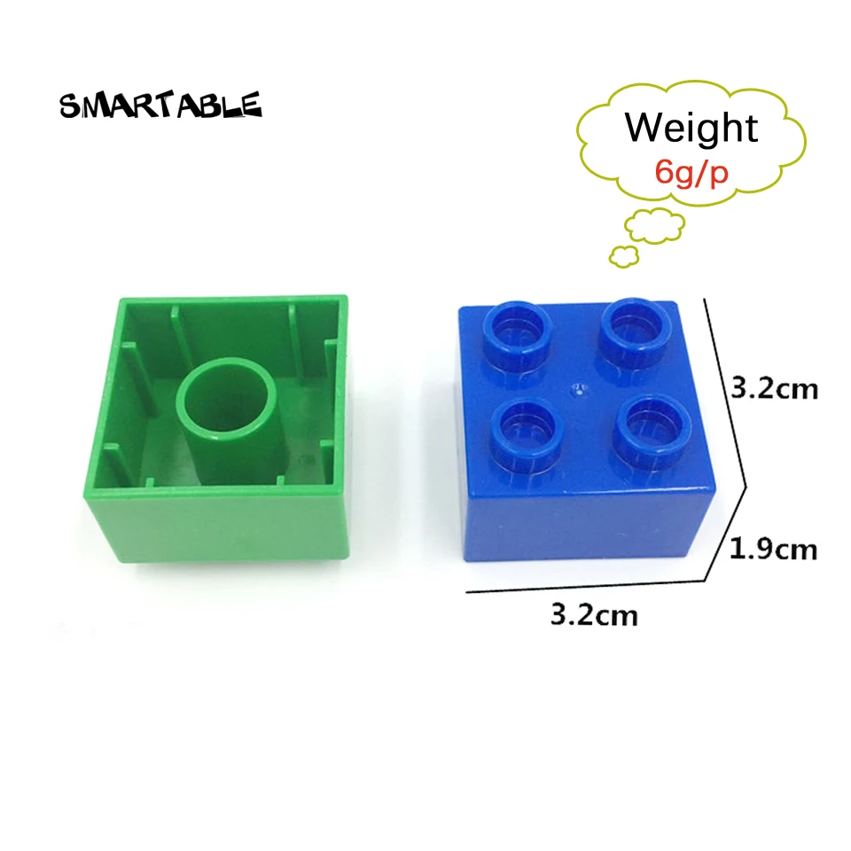 Smartable большие кирпичи 2x2 2x4 детали DIY строительные блоки Совместимые с любыми