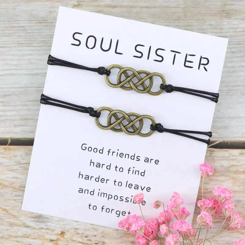 2 шт./компл. браслеты Soul Sister для друзей Infinity Matching Soulmate подходящие ювелирные