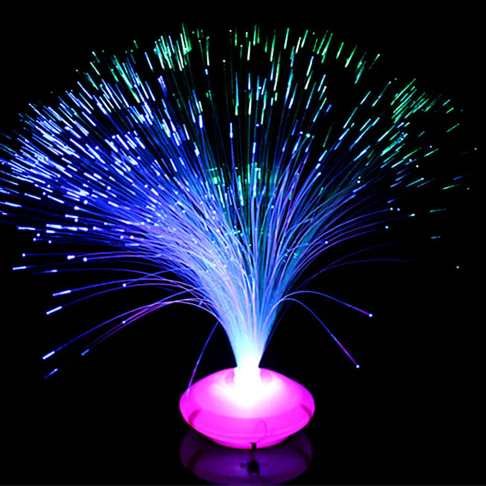 

1pc Beautiful Romantic Color Changing LED Fiber Optic Night Light Lamp Stand Home Decor Colorful