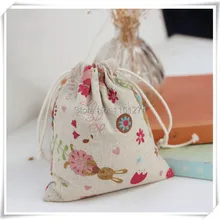 9x12 см 50 шт мультфильм печати хлопчатобумажные сумки Свадебные мешочки для подарков