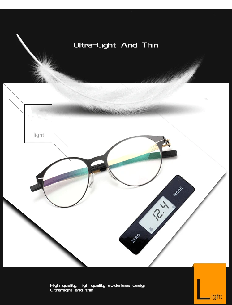 Очки кадр Для женщин круглый IC очки кадр ультра легкий тонкий Для мужчин близорукость очками кадр