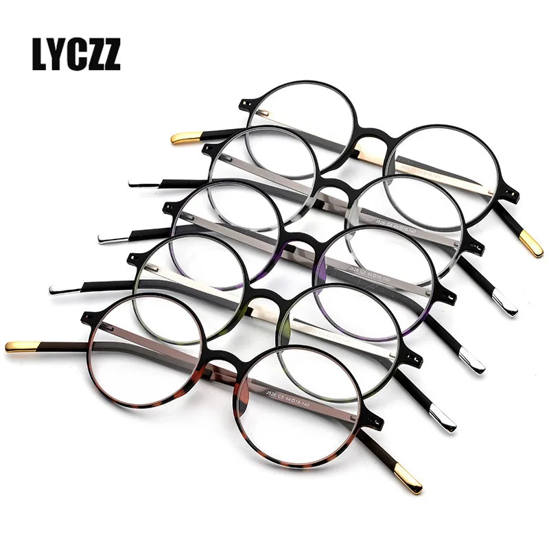 LYCZZ Comfort TR90 Optical Spectacle Frame Retro Round Myopia&Amblyopia