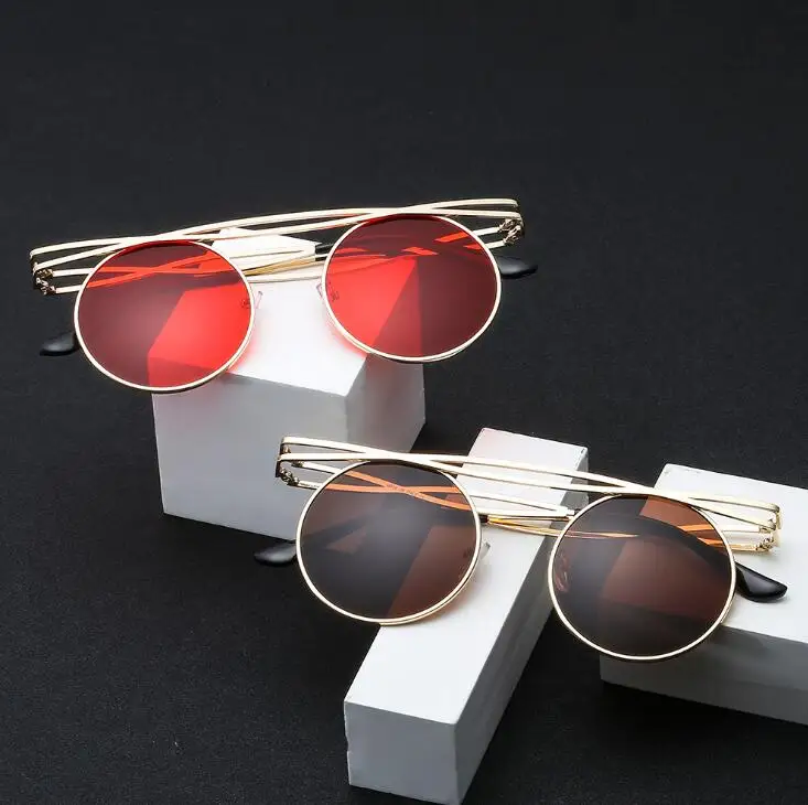 

New Brand Designer Classic Round Sunglasses Men Small Vintage Retro John Lennon Glasses Women Driving Metal Eyewear sonnenbrille