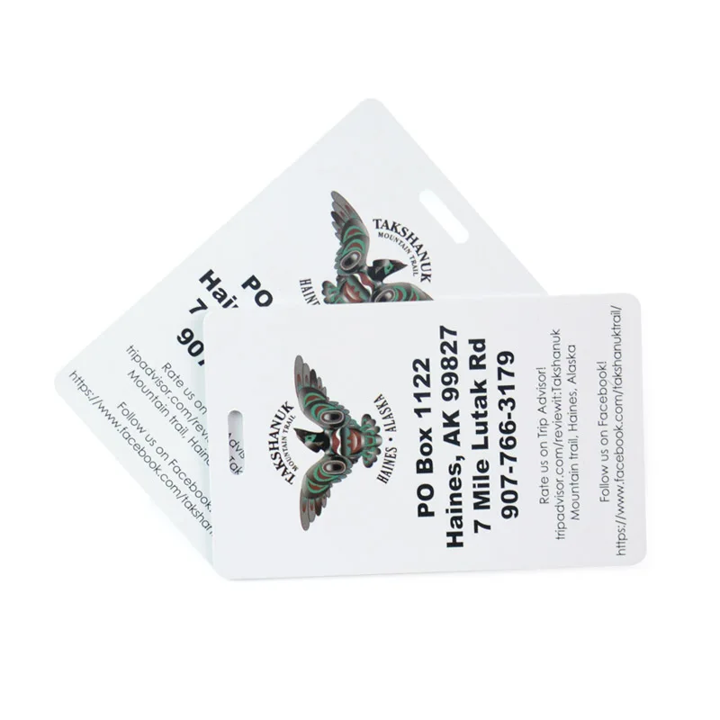 Customized size print pvc punch hole business cardprint pvc cardspvc