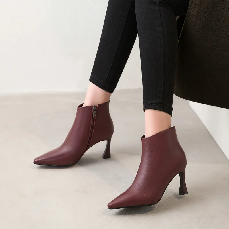 TXCNMB/2019 модные ботинки женские ботильоны из натуральной кожи с перекрестной шнуровкой осенне-зимняя модная повседневная женская обувь для