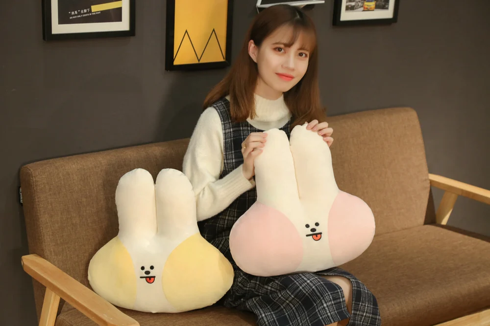 1 шт. 40*45 см Kawaii мягкая плюшевая подушка с кроликом, красивые игрушки-животные, милая грелка для рук для девочек, подарок на день рождения, детские куклы