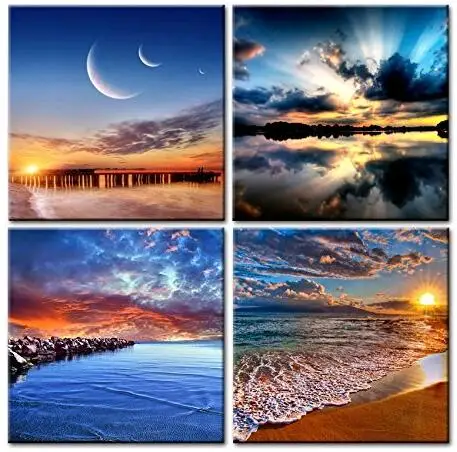 Framed 4 Panels Canvas Print,Giclee Artwork, Stretched , Paintings on