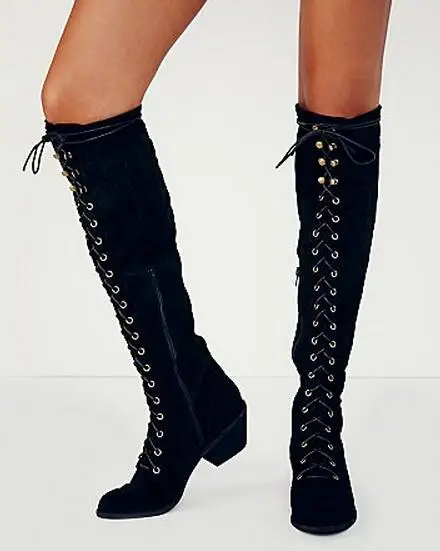 Schwarz braun Größe Herbst grey grau rot Frau Reißverschluss 35 brown Winter Wildleder Blockabsatz Stiefel Für red Cm Black 42 5 Lange Seitlichem Schnüren Kniehohe wfUqvng0Z