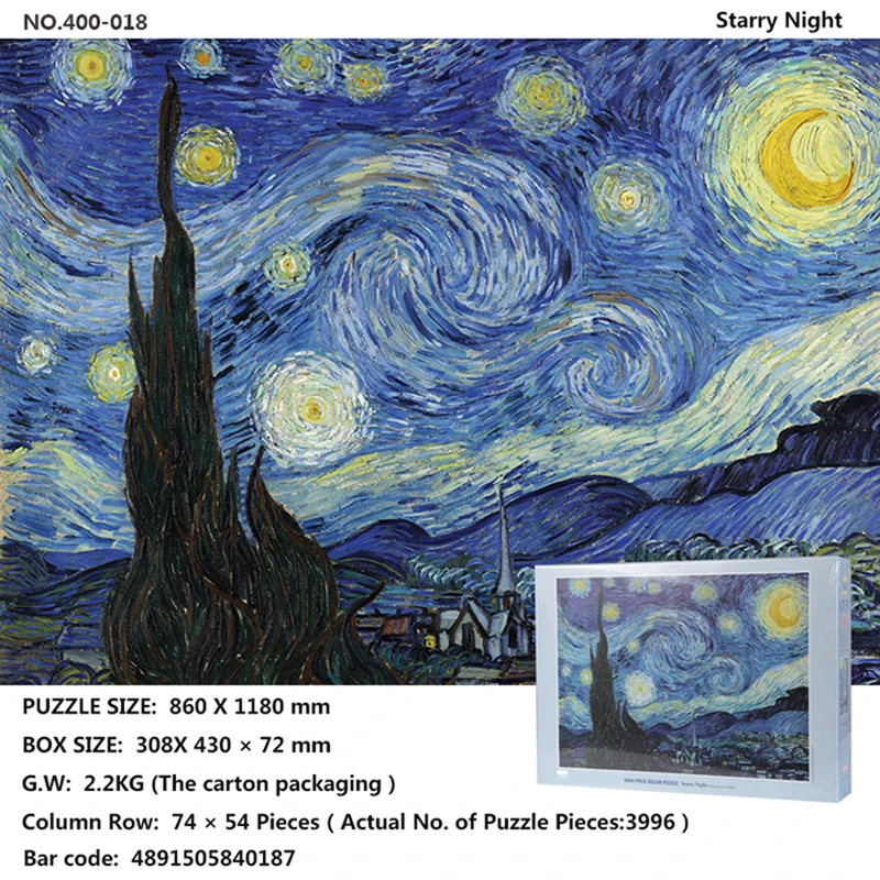 

Puzzle jigsaw puzzle, toy jigsaw puzzle gift 4000/1000/mini1000puzzle paintings Starry Night specification selection