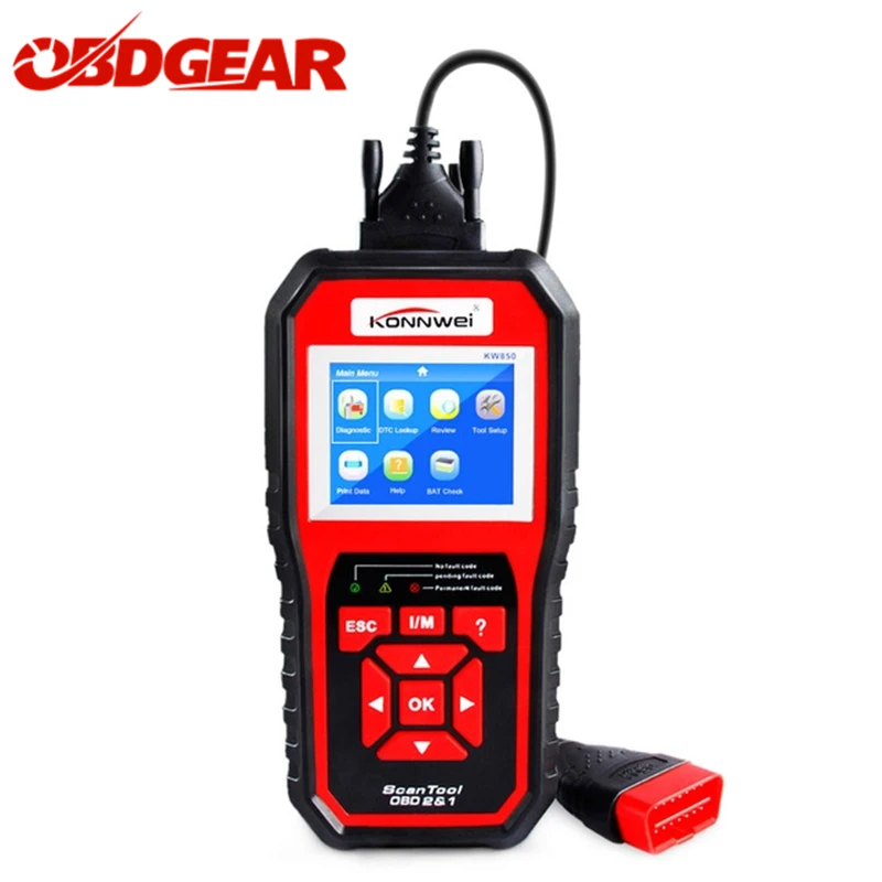 2019 лучший OBD 2 Автосканер OBD2 сканер KONNWEI 850 полный ODB2 поддерживает несколько языков