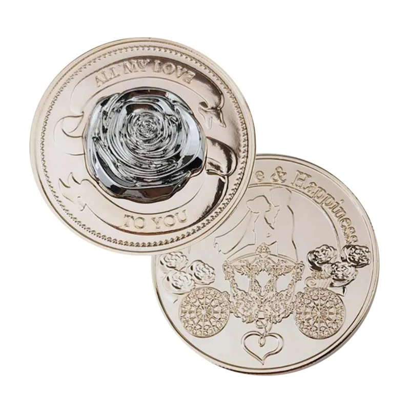 

Fashion Silver Red Rose Shape Love Commemorative Coins Wedding Decoration Valentine Gift I Love You Tourist Souvenir
