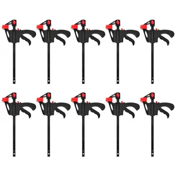 

5/10 Pcs 4 inch Woodworking F Clamp Clip Grip Quick Ratchet Release Bar Clamp DIY Carpentry Hand Tool