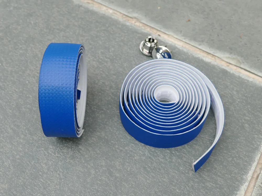 

Blue - 3K Weave Carbon High Quality Cycling Road Bike Sports Bicycle Cork Handlebar Tape + 2 Bar Plugs Bar Tapes Carbon Fiber