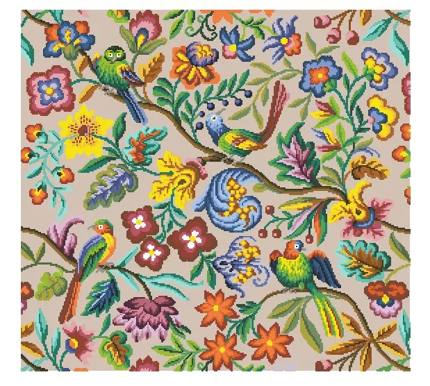 cs-2899 Cross Stitch Kit Flowers and Birds Parrot Bird Twitter and Flower Spring Time