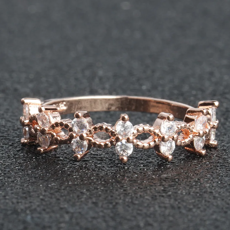 ZHOUYANG кольца для женщин элегантные тонкие двухрядные кубические циркония 3 цвета Свадебные обручальные подарки модные ювелирные изделия KCR098