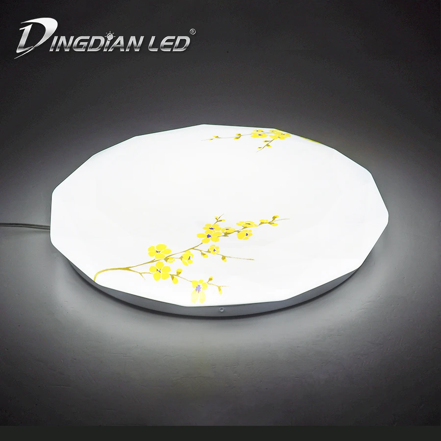 

Led Ceiling Lamp AC220V 24W Easy Installation Indoor UFO Light Dustyproof Ultra Thin Printed Ceiling Light Bedroom Kitchen Lamp