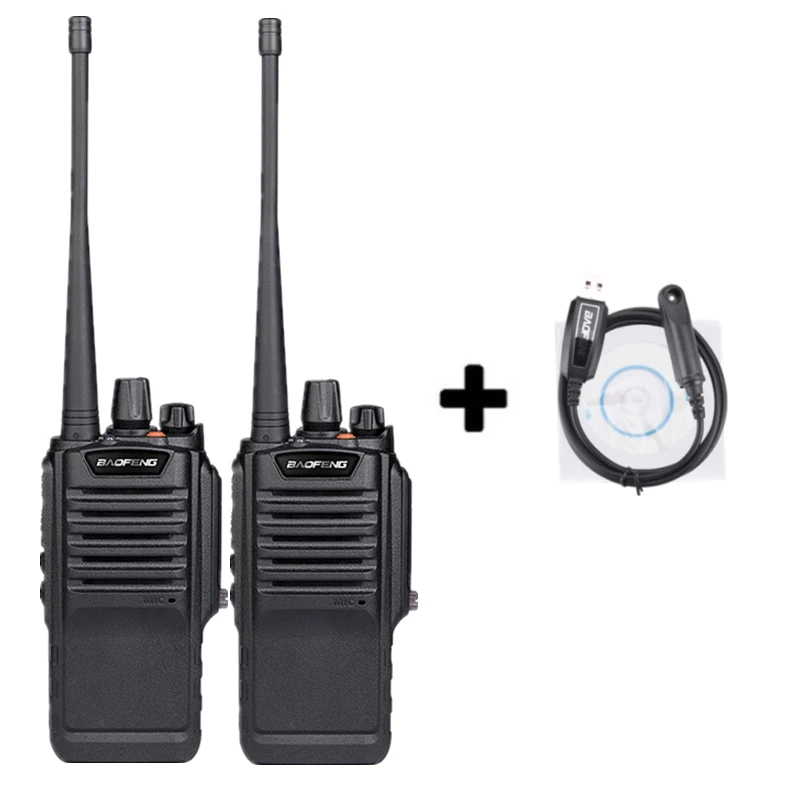 2 шт. Baofeng BF-9700 высокое Мощность иди и болтай Walkie Talkie BF 9700 дальний радиостанцией Профессиональный Ham Радио УВЧ радио Comunicador 10 км - Цвет: Add a program cable