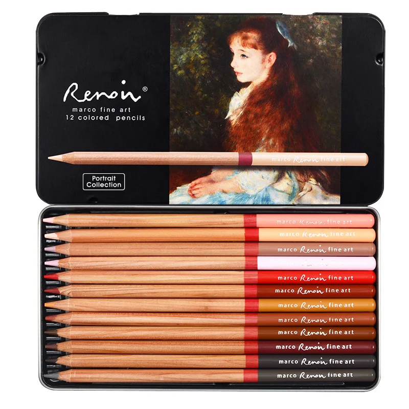 

Marco Renoir 12 Colors plant figure plant landscape Colors Pencil hand-painted oily Crayons Professional Drawing Color Pencils
