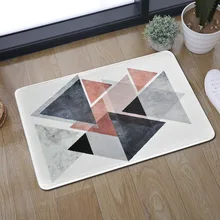 Бытовой Прямоугольный Коврик для ванной комнаты, кухни в скандинавском стиле, черный, красный геометрический принт, водопоглощение, противоскользящий мягкий напольный коврик