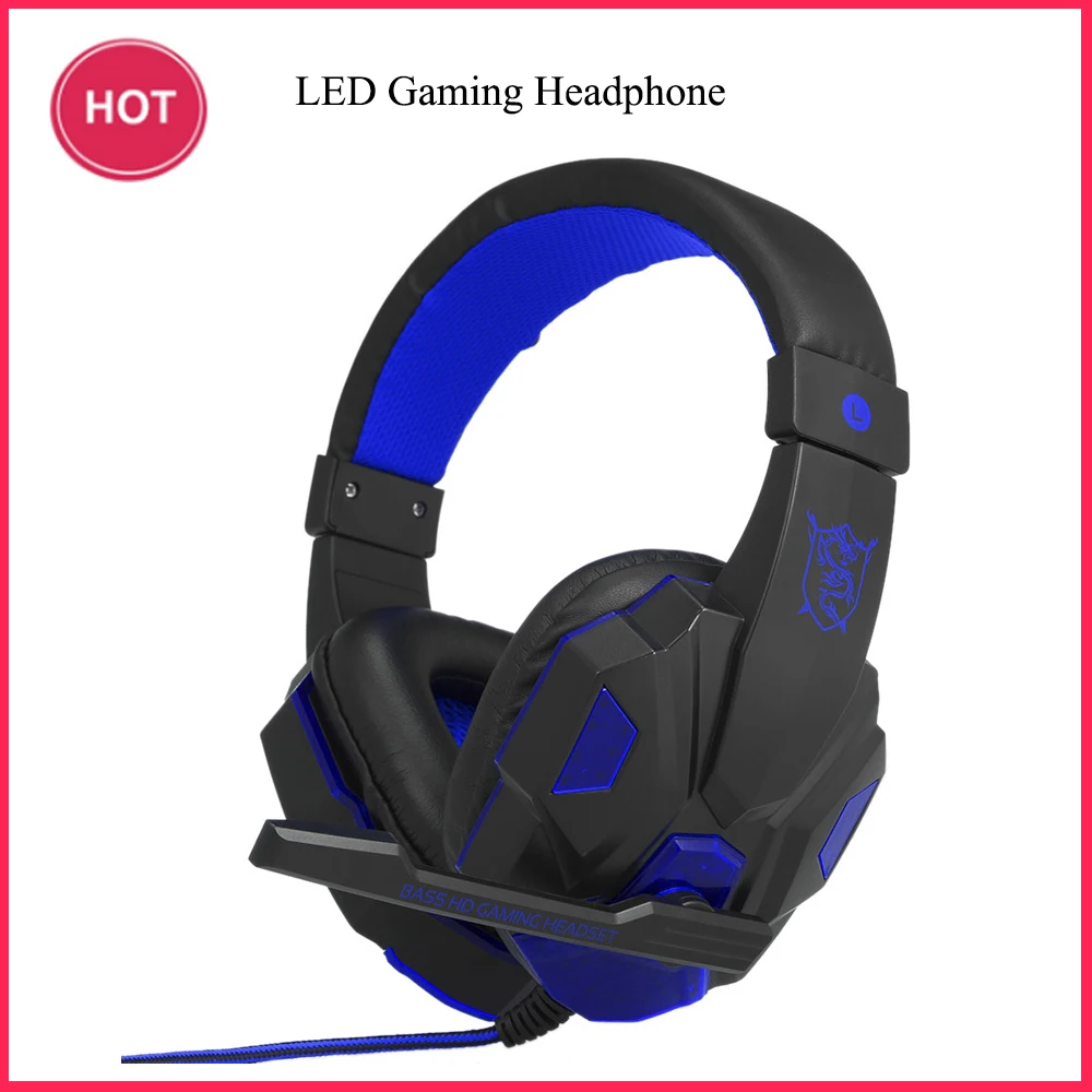 

LED Gaming Headset headphones for PC Headphone with Microphone with USB Volume Control wired headphone 3.5mm gaming headset