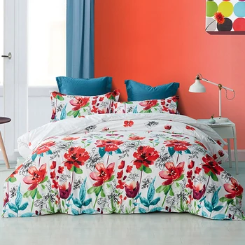 

Bedroom Bedding Set Bed Linen Set Colorful Flower Leaves Plants Patterns Design Printing 2/3pcs Duvet Cover Set Pillowcase Set