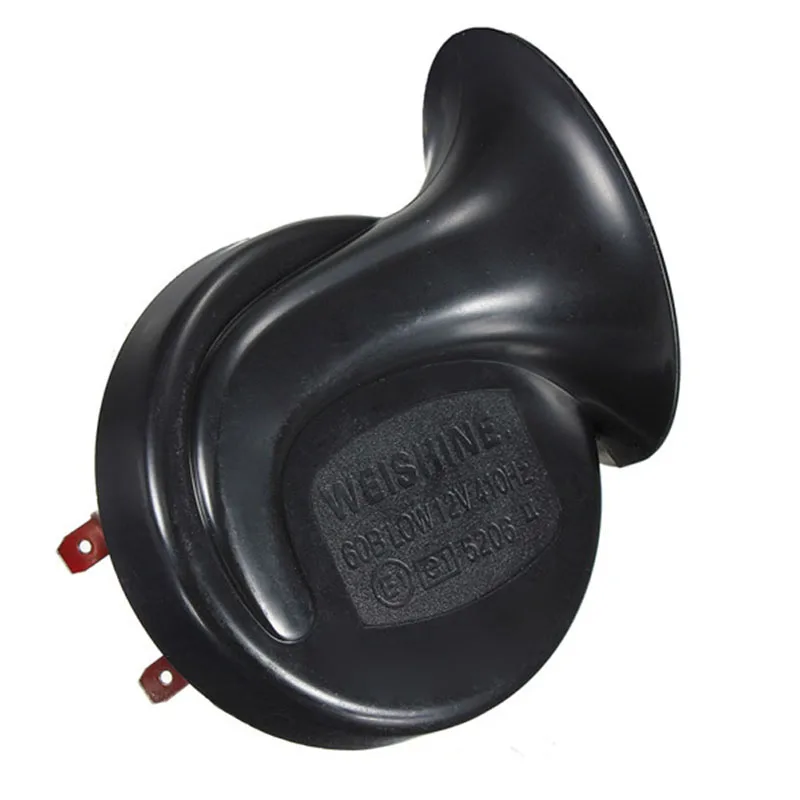  2x Black 12V 48W Loud Car Truck Dual Tone Snail Electric Air Horn Siren Replace Universal Any 12 V 