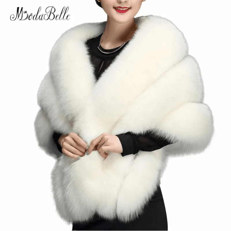 

modabelle Ivory Faux Fur Wrap Evening Stoles And Wraps Faux Fur Shrug Wedding Jacket Bolero Wedding Bolero Bridal Winter Coat