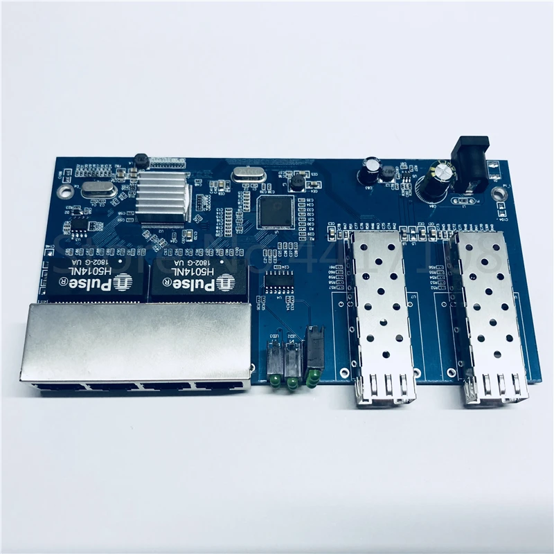 Ethernet коммутатор Gigabit 10/100/1000 м волоконно оптический медиа Преобразователь 4RJ45 и 2 *