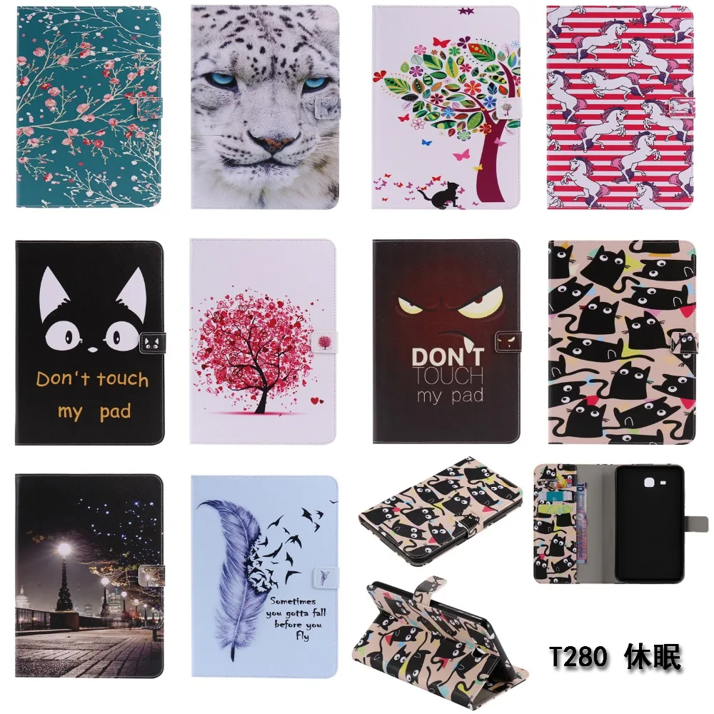 

Tab A 7.0 T280 Cover PU Leather Case For Samsung Galaxy Tab A a6 7.0 T280 T281 T285 SM-T280 Cases Cover Tablet Stand Funda #C