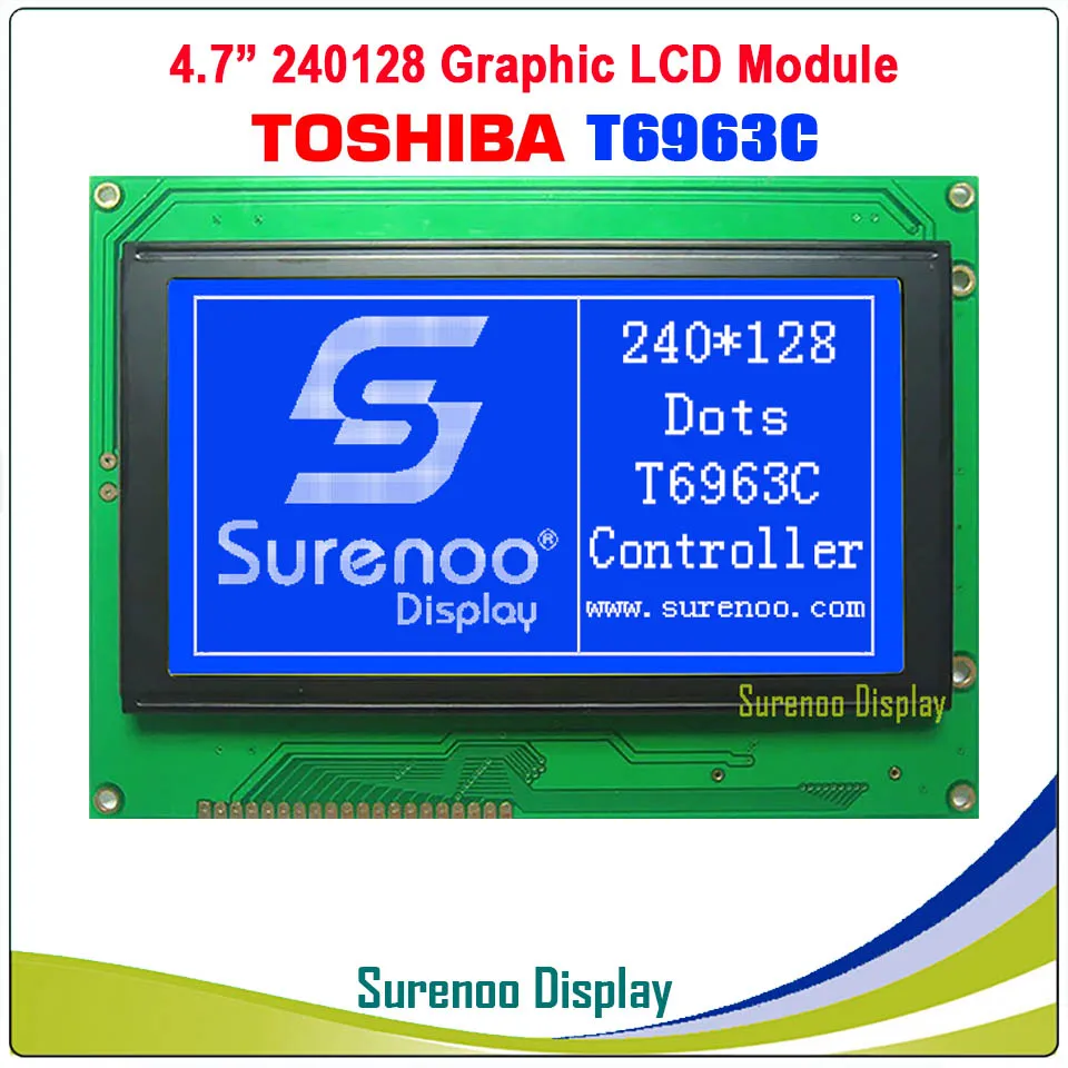 4 7 240128 240 128 T6963c Graphic Matrix Lcd Module Display Screen Panel Yellow Green Blue Negative With Backlight Lcd Modules Aliexpress