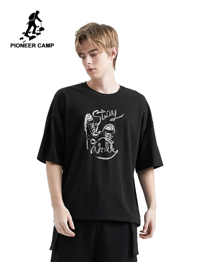 

Pioneer Camp summer hip hop tshirt mens cotton streetwear t shirt men loose printed letter brand clothings tops male ADT908004