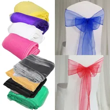 10 шт./партия прозрачная лента на стул из органзы бант для покрытия банкета, свадьбы, праздника, Рождества, праздничные украшения