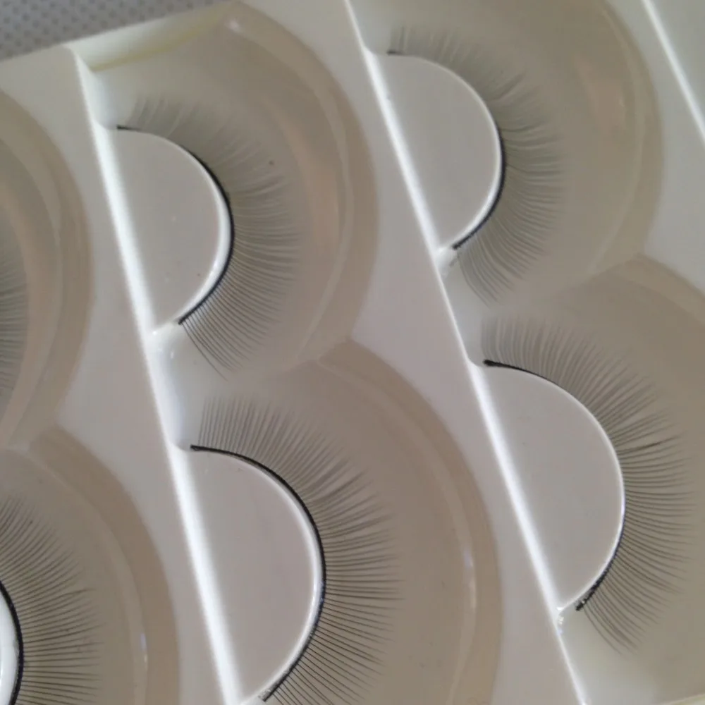 Fashion 5 Pairs Handmade Cosmetic Eye lashes Natural Thin Long False Eyelashes Free Shipping (9)