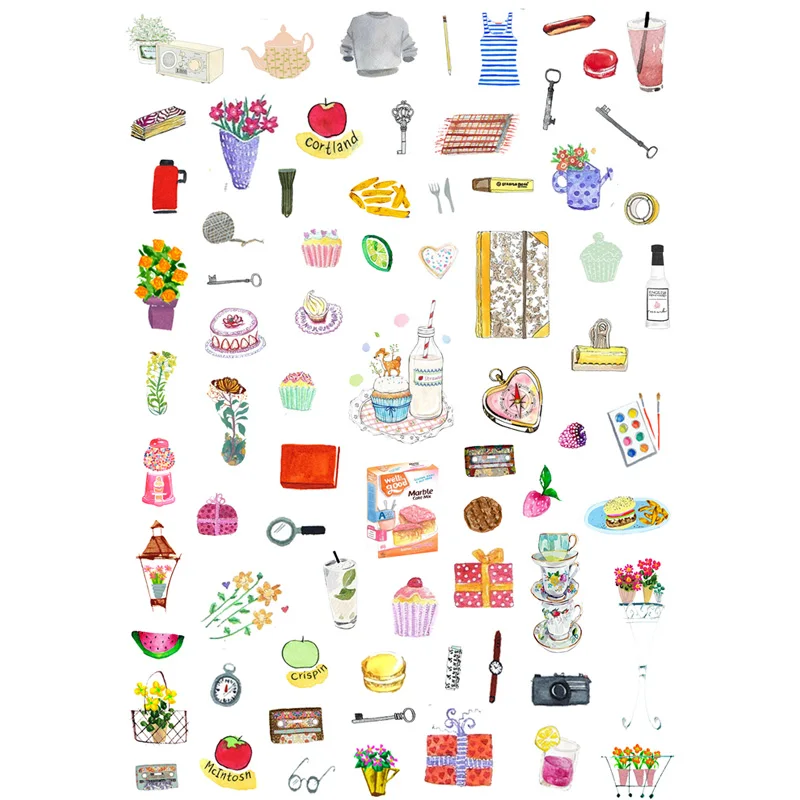 

2 pcs/lot Small Daily Life Trivia DIY Craft Uncut Stationery Sketchbook Aesthetic Decor Scrapbooking Toy Diary Stickers