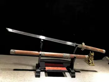 

Handmade High Quality Chinese Kung Fu Sword Razor Sharp 62HRC Spring Steel Jian Saber Full Tang Can Be Cut Bamboo