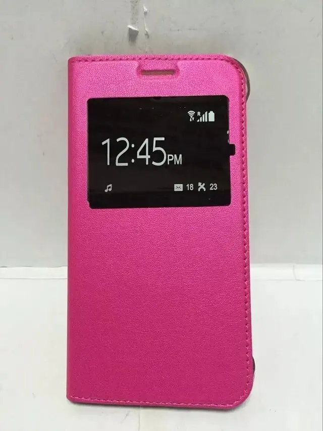 Чехол книжка из искусственной кожи с окошком для Samsung Galaxy A5 A7 J3 J5 J7 2016 2017 A6 A8 2018 S9 S10