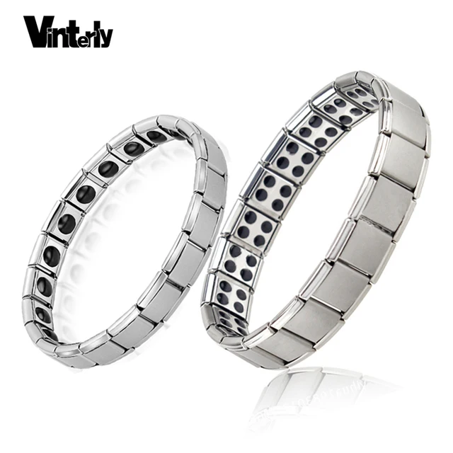 Vinterly Germanium Stainless Steel Elastic Stretch Bracelet Vinterly Germanium Stainless Steel Elastic Stretch Bracelet Bangle For Men Women Health Energy Jewelry