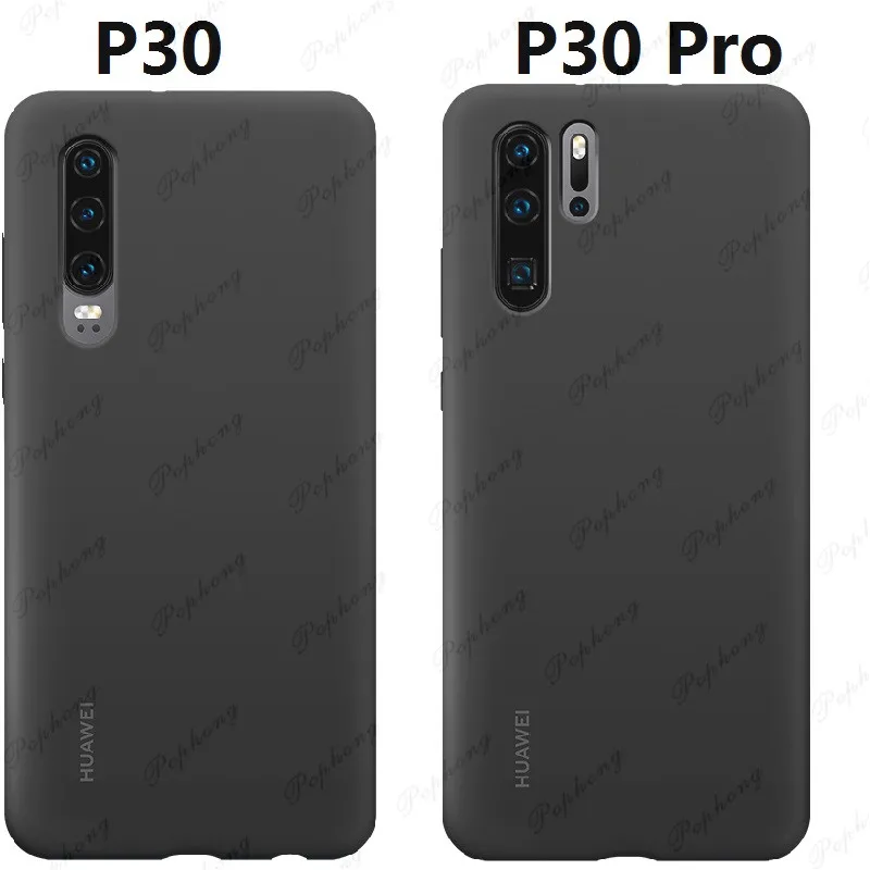 Официальный чехол huawei P30 Pro, мягкий жидкий силиконовый Встроенный чехол из микрофибры для huawei P30, силиконовый защитный чехол - Цвет: Black