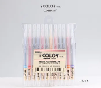 

12PCS KOREA STONE POINT Gel Pen 12 Colored Fibers Gel Pen Minimalist Design Gel Pen /Set