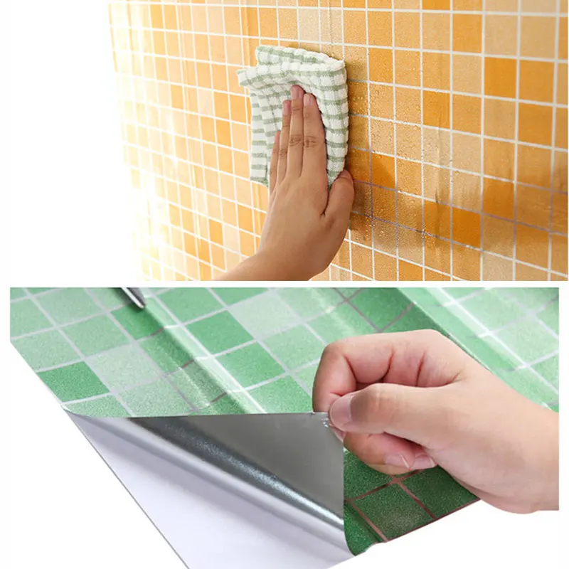 1PCS Anti-oil Wall Stickers High temperature Anti-oil paste kitchen Self-adhesive foil waterproof bathroom tile wall stickers A