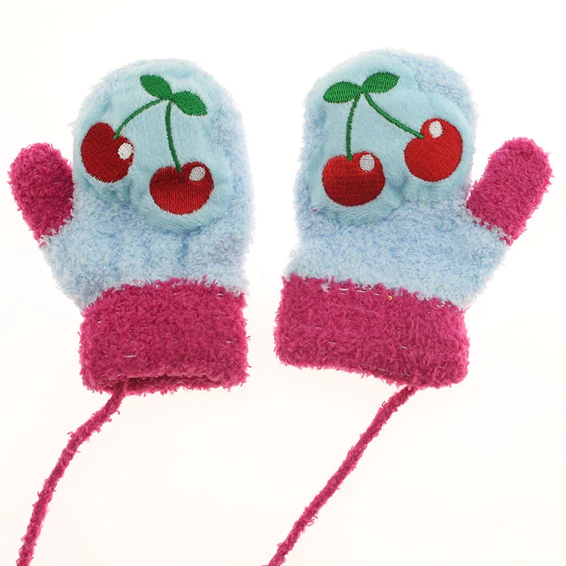 Children's Baby Winter Mittens Gloves Boys Girls Cute Thicken Warm Fleece Infant Newborn Kids Fingerless Toy Inside
