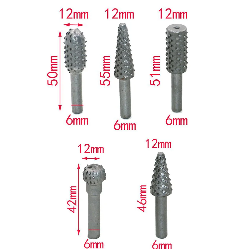 Prostormer 5 шт. ротационные напильники шлифовальные станки деревообрабатывающие файлы одиночный разрез грубая зубчатая карбидная фреза Столярный профиль